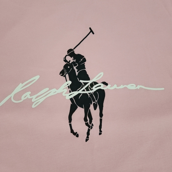 POLO RALPH LAUREN Pink Signature Logo T-Shirt classic fit XL - Picture 4 of 9
